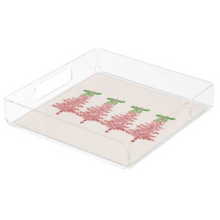 Load image into Gallery viewer, Acrylic Serving Tray - Holiday Collection - TINSEL TREE with Bows

