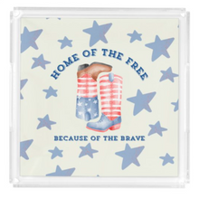 Load image into Gallery viewer, PREORDER Acrylic Serving Tray - PATRIOTIC BOOTS - BRAVE BOOTS SHIPS 11/20
