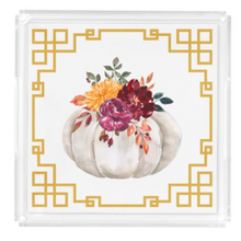 Load image into Gallery viewer, PREORDER Acrylic Serving Tray - FALL COLLECTION - Pumpkin Flowers SHIPS 11/20
