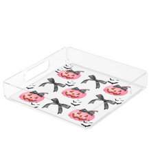 Load image into Gallery viewer, PREORDER Acrylic Serving Tray - FALL COLLECTION - Pumpkins Bows + Bats SHIPS 11/20
