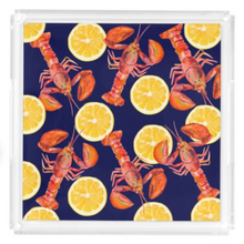 Load image into Gallery viewer, PREORDER Acrylic Serving Tray - SUMMER VIBES - Lobster + Lemons SHIPS 11/20
