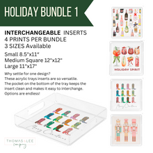 Load image into Gallery viewer, Acrylic Tray Interchangeable Insert Set of 4 - Pick your size - HOLIDAY BUNDLE 1
