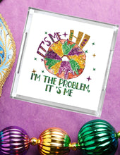 Load image into Gallery viewer, Acrylic Serving Tray - Mardi Gras King Cake Taylor Swift Theme - I&#39;m the problem
