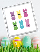 Load image into Gallery viewer, Acrylic Serving Tray - Easter Cool Bunny Colorful Tray - Peeps
