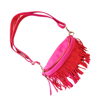 Load image into Gallery viewer, Removable Fringe Western Style Suede Bum Sling Hip Bag
