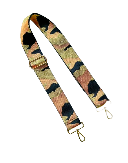 Camo Print Adjustable Bag Strap - Gold Hardware - 10 colors available