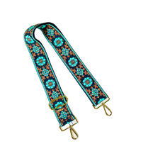 Load image into Gallery viewer, Embroidered Guitar Straps - Assorted Prints + Florals - 10 Available
