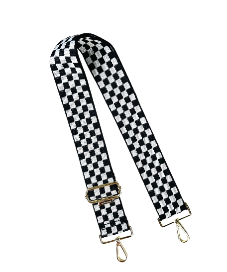 Checker Patterned Bag Strap - 6 Colors available