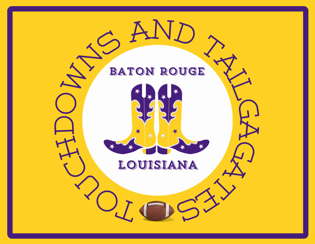 PREORDER Acrylic Serving Tray - Gameday Boots Ready - BATON ROUGE LOUISIANA SHIPS 11/20