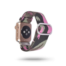 Load image into Gallery viewer, Pink Camouflage Adjustable Fabric Apple Watch Band
