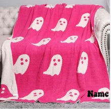 Load image into Gallery viewer, Halloween Ghost Luxe Throw Blanket
