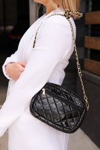 Load image into Gallery viewer, Emma Quilted Small Crossbody Bag with Gold Chain Strap
