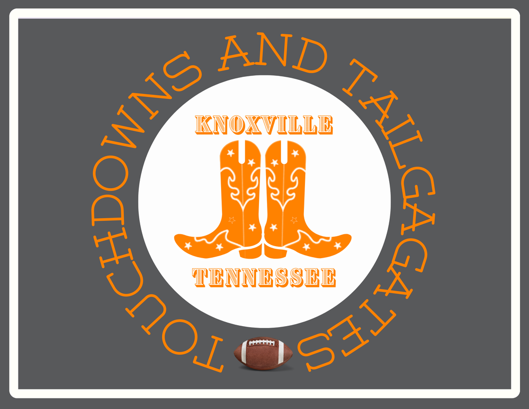Acrylic Serving Tray - Gameday Boots Ready - KNOXVILLE TENNESSEE
