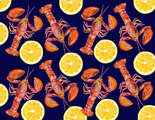 Load image into Gallery viewer, PREORDER Acrylic Serving Tray - SUMMER VIBES - Lobster + Lemons SHIPS 11/20
