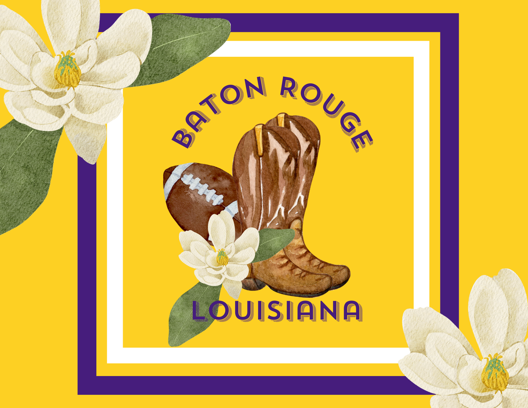 Acrylic Serving Tray - Gameday STATE FLOWER - BATON ROUGE LOUISIANA