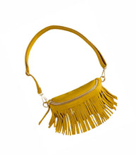 Load image into Gallery viewer, Removable Fringe Western Style Suede Bum Sling Hip Bag
