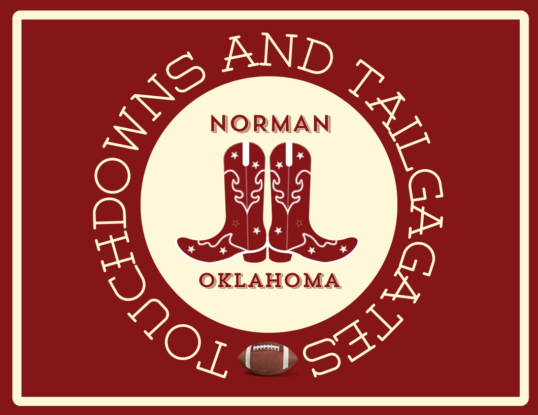 PREORDER Acrylic Serving Tray - Gameday Boots Ready - NORMAN OKLAHOMA SHIPS 11/20