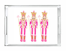 Load image into Gallery viewer, Acrylic Serving Tray - HOLIDAY COLLECTION - Pink Nutcracker Trio
