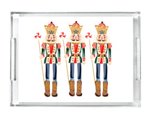 Load image into Gallery viewer, Acrylic Serving Tray - HOLIDAY COLLECTION- Blue Nutcracker Trio
