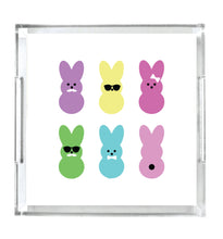 Load image into Gallery viewer, Acrylic Serving Tray - Easter Cool Bunny Colorful Tray - Peeps
