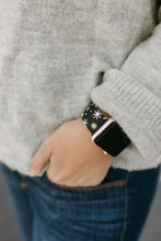 Load image into Gallery viewer, Black Gold Snowflake Apple Watch Band
