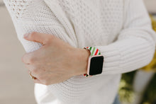 Load image into Gallery viewer, Green Red Stripe Apple Watch Band
