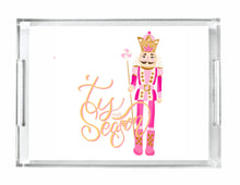 Load image into Gallery viewer, Acrylic Serving Tray - HOLIDAY COLLECTION - Pink Nutcracker &#39;Tis the Season
