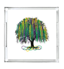 Load image into Gallery viewer, Acrylic Serving Tray - Throw beads on a tree - Mardi Gras
