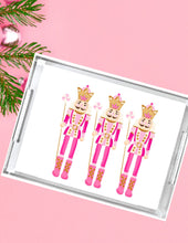 Load image into Gallery viewer, Acrylic Serving Tray - HOLIDAY COLLECTION - Pink Nutcracker Trio
