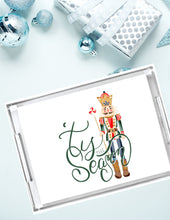 Load image into Gallery viewer, Acrylic Serving Tray - HOLIDAY COLLECTION -Blue Nutcracker &#39;Tis the Season
