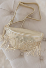 Load image into Gallery viewer, Metallic Removable Fringe Western Style Suede Bum Sling Hip Bag
