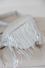 Load image into Gallery viewer, Metallic Removable Fringe Western Style Suede Bum Sling Hip Bag
