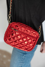 Load image into Gallery viewer, Emma Quilted Small Crossbody Bag with Gold Chain Strap
