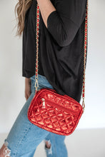 Load image into Gallery viewer, Emma Quilted Small Crossbody Bag with Gold Chain Strap
