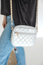 Load image into Gallery viewer, Emma Quilted Small Crossbody Bag with Gold Chain Strap
