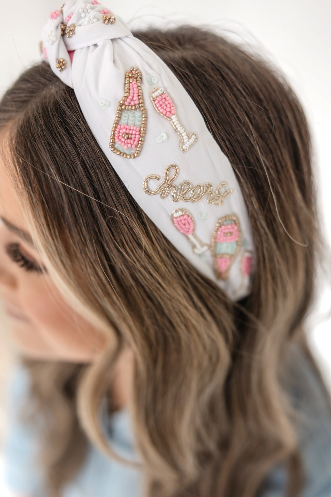 Champagne - Rose all Day Hand embellished Headband