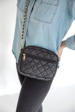 Load image into Gallery viewer, Emma Quilted Small Crossbody Bag with Gold Chain Strap
