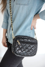 Load image into Gallery viewer, Emma Quilted Small Crossbody Bag with Gold Chain Strap
