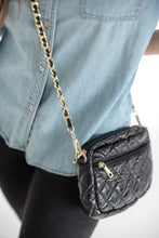 Load image into Gallery viewer, Emma Quilted Small Crossbody Bag with Gold Chain Strap
