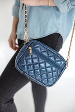 Load image into Gallery viewer, Emma Quilted Small Crossbody Bag with Gold Chain Strap
