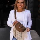 Load image into Gallery viewer, Clay Cotton Linen Fringe Fanny Pack - Bum Bag
