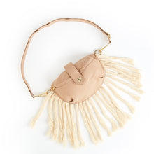 Load image into Gallery viewer, Taupe Cotton Linen Fringe Fanny Pack - Bum Bag
