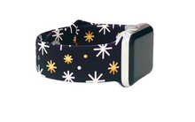 Load image into Gallery viewer, Black Gold Snowflake Apple Watch Band
