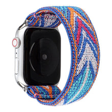 Load image into Gallery viewer, Blue Aztec Adjustable Fabric Apple Watch Band
