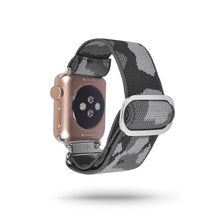 Load image into Gallery viewer, Grey Camouflage Adjustable Fabric Apple Watch Band
