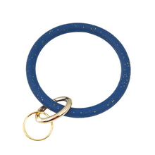 Load image into Gallery viewer, Navy Silicone O-Ring Keychain Bangle
