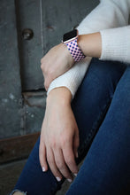 Load image into Gallery viewer, Pink and Navy Gingham Apple Watch Band
