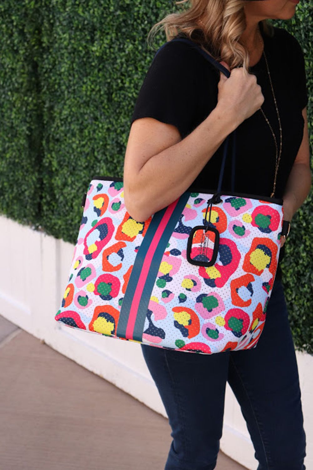 Multi Color Cheetah Neoprene Tote