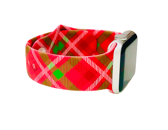 Red and Green Plaid Apple Watch Band