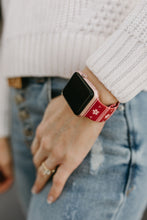Load image into Gallery viewer, Red Snowflake Apple Watch Band
